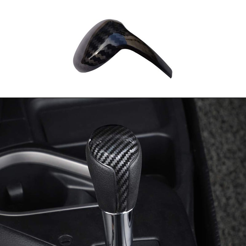 ruihe 1pc Carbon Fiber Color Interior Gear Shift Knob Decorator Cover Trim Fit for Toyota Rav4 Corolla Vios Camry Yaris - Image 1